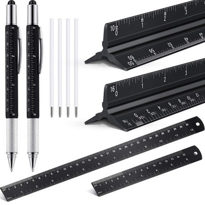 10 Pieces 12 Inch Architectural Scale Ruler Aluminum Triangular Engineering R...