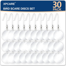 30 Pcs Bird Scare Discs Set, Reflective Double-Sided Bird Reflectors Upgraded Di