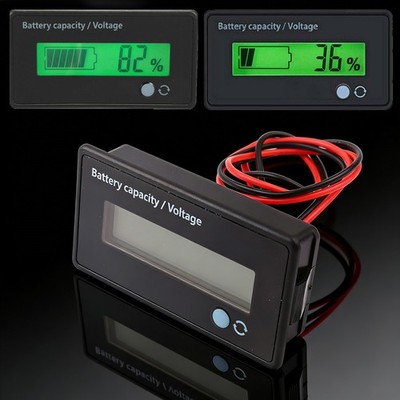 DC 12-72V LCD Anzeige Batterie Kapazität / Voltmeter Messgerät Spannungsmesser