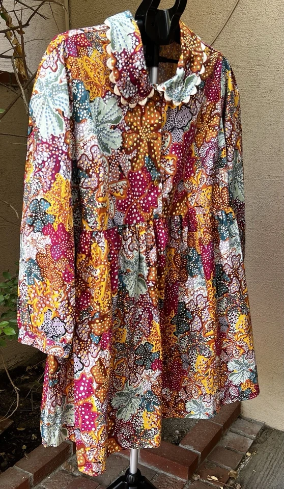 Vestido Kika Vargas X Target Anenome Talla Grande 2X Babydoll Floral Abstracto Usado en Excelente Condición Foto 2 de 4