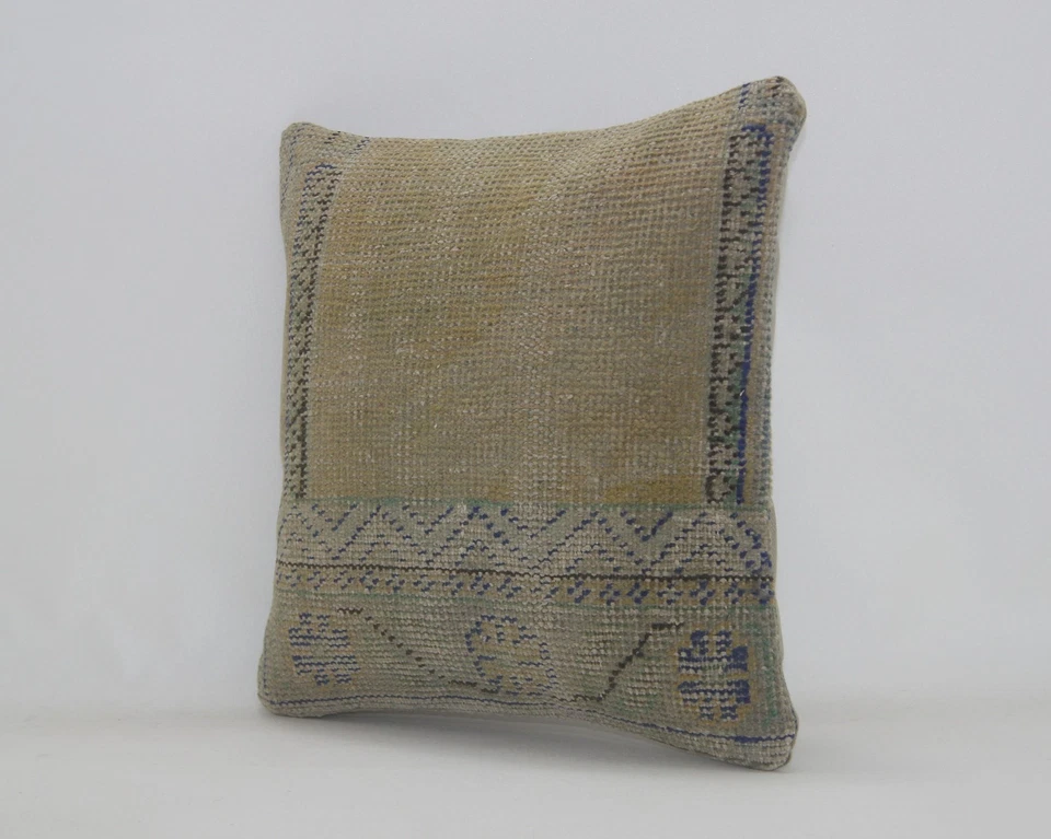 Vintage Turkish Kilim Pillow Cover 18x18” | Handwoven Wool Boho Cushion - Image 3 of 4