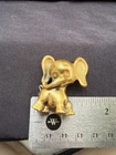 Vintage Tortolani Gold Tone Figural Brooch Pin Mid Century Costume Jewelry