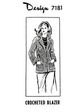 Crocheted Blazer Pattern Design 7181 Sizes 8-14 Reprint
