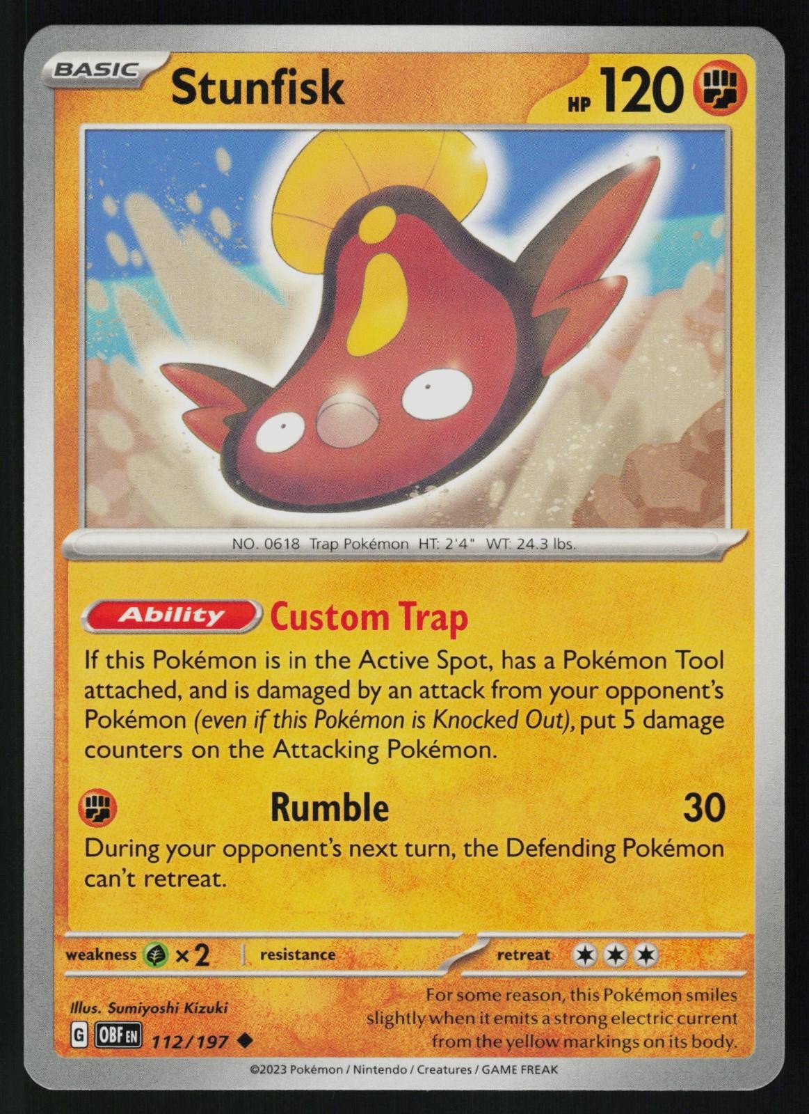 Stunfisk 112/197 Uncommon - Pokemon Obsidian Flames
