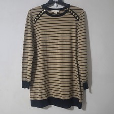 Michael Kors Women's XL Knit Sweater Dress Striped Long Sleeve Stretch