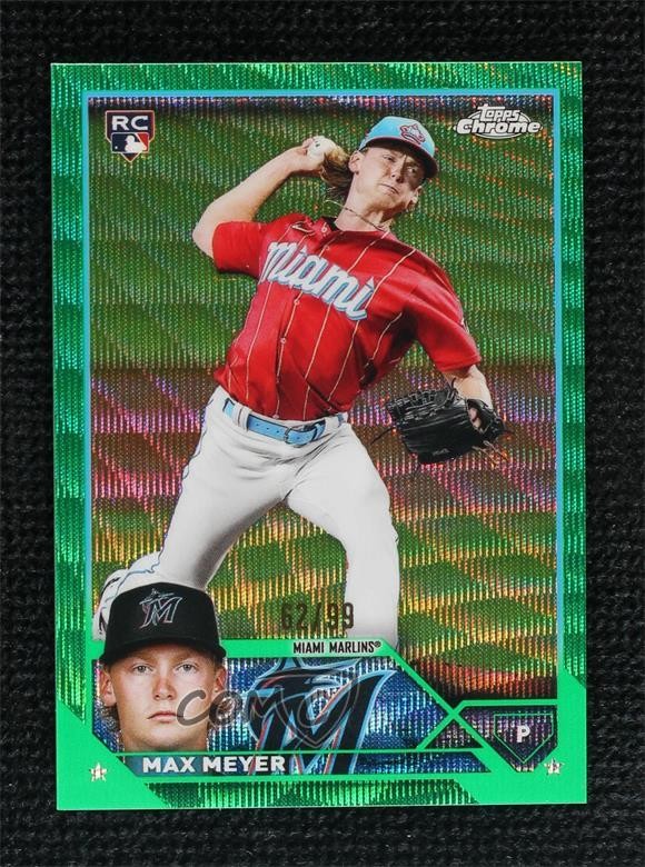 2023 Topps Chrome Green Wave Refractor 62/99 Max Meyer #104 Rookie RC 11o2