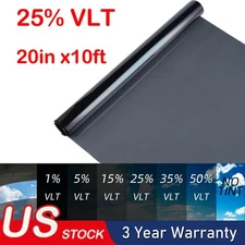 20in x10ft Uncut Roll Pravicy Window Tint Film 25% VLT UV Heat Block for Car SUV