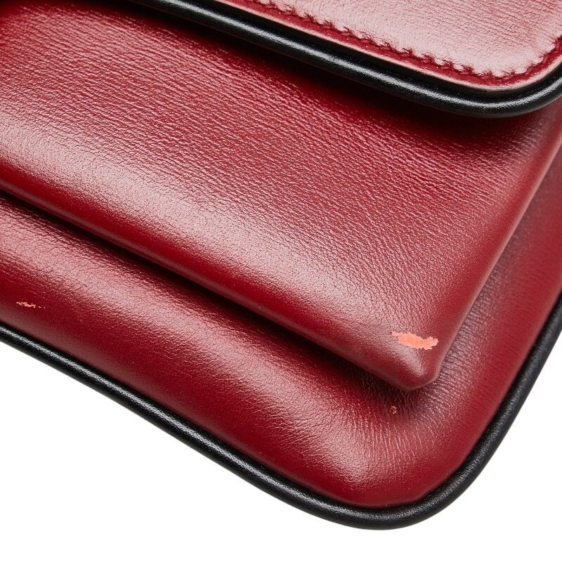 Gucci GG Marmont Arli Red Black Leather Crossbody Bag 550129 Auth image 5