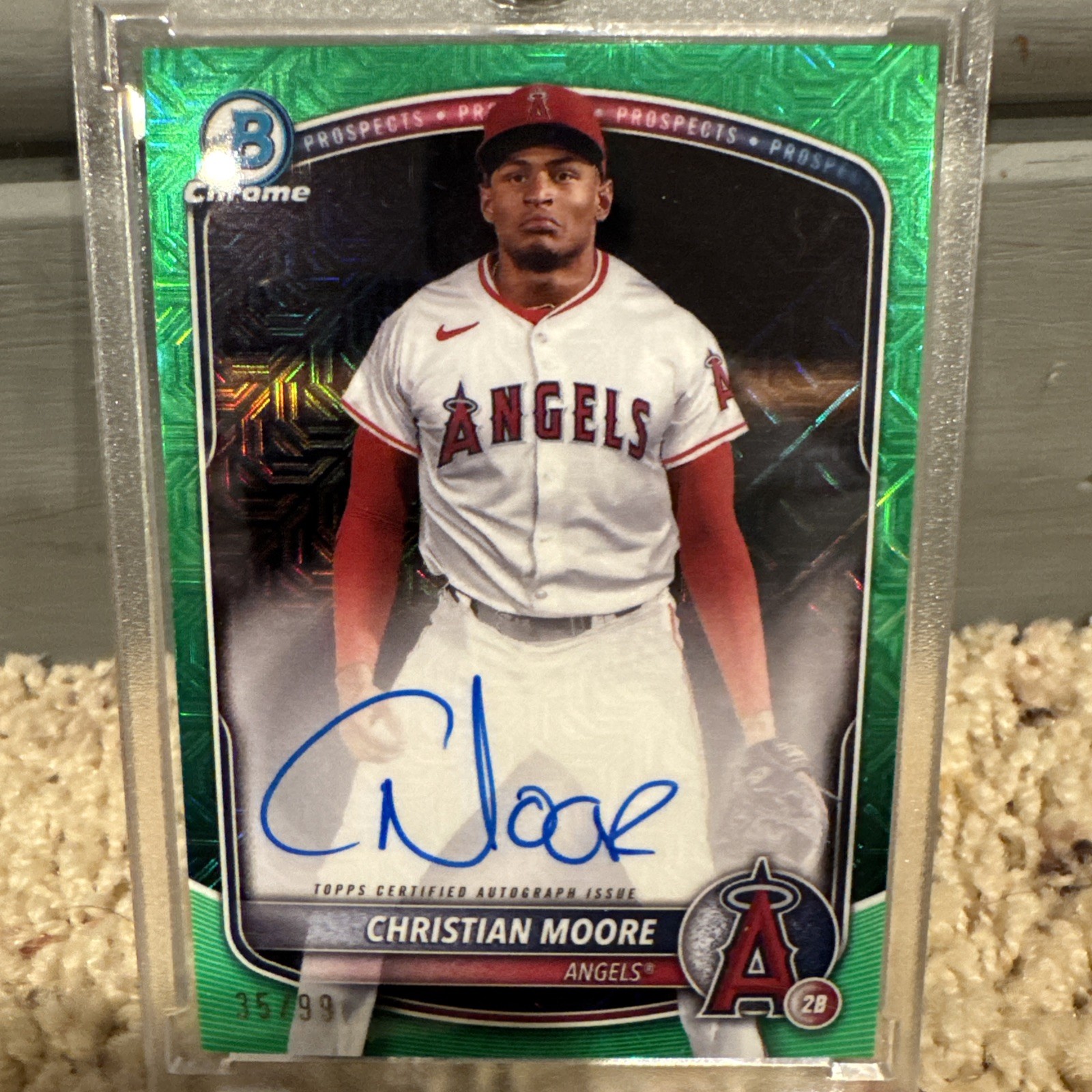 2025 Bowman Chrome Prospect Mega Box Autographs Christian Moore Green /99