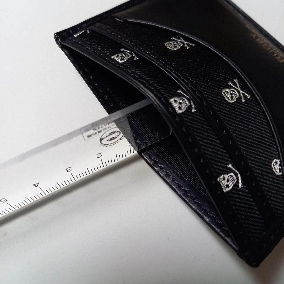 Ralph Lauren Rugby Skull Leather Nylon Card Case Black Navy JAPAN NEW Free Ship - Image 4 of 4