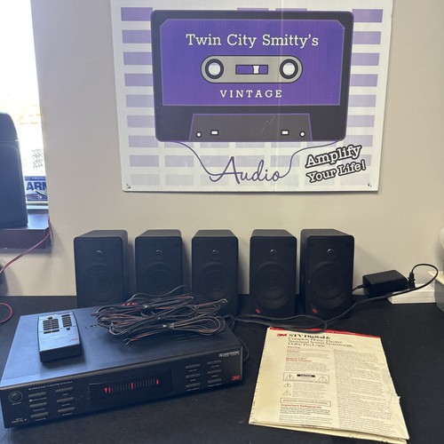 3M Dolby Surround STV Digital  6 Surround Theatre System 5 Sat Speakers Remote
