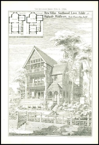 1876 Villas Southwood Lawn Estate Highgate Middlesex Fred Chancellor (*BN228)
