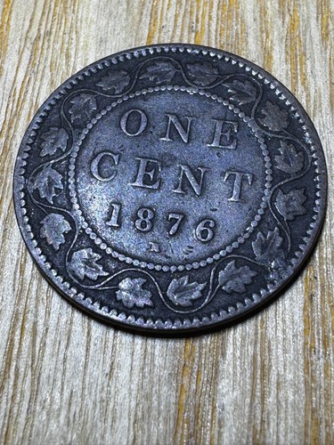 1876-H Canada Large Cent - Queen Victoria - Rare Early Canadian Copper Coin