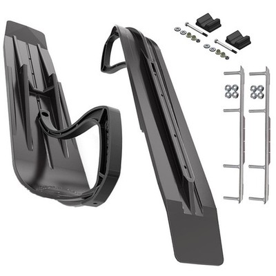 Slydog Powder Hound 7'' Black Skis w/9'' Shaper Bar Complete Kit Ski-Doo 2020+