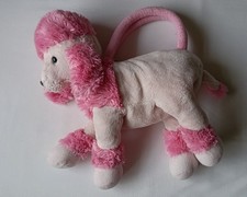 Rare Y2K Plush Pink Poodle Purse Handbag Kitsch Stuffed Toy Dog Tote Bag