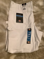Pantalones Dickies Hombres Calce Relajado Utilidad Blanco PPG Pintores 36X 30 (pequeña mancha)