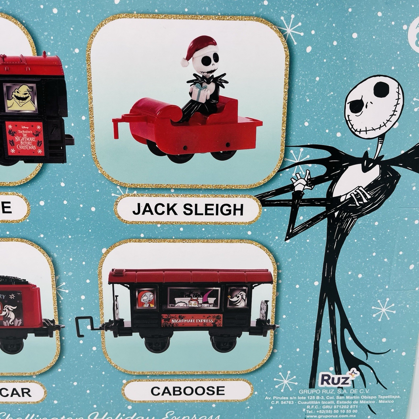 Disney Nightmare Before Christmas Jack & Sally Zero Holiday 12 Piece Train Set