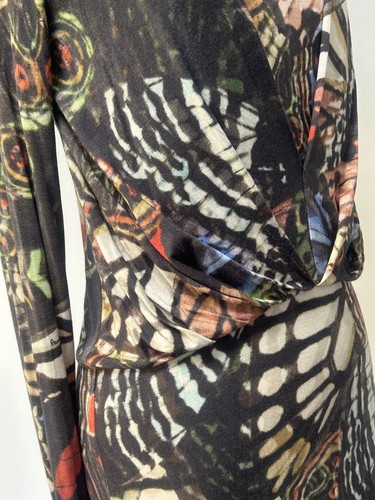 Women’s Paul Smith Dress Black Label Knee Length Jersey Viscose Butterfly Small - Picture 8 of 24
