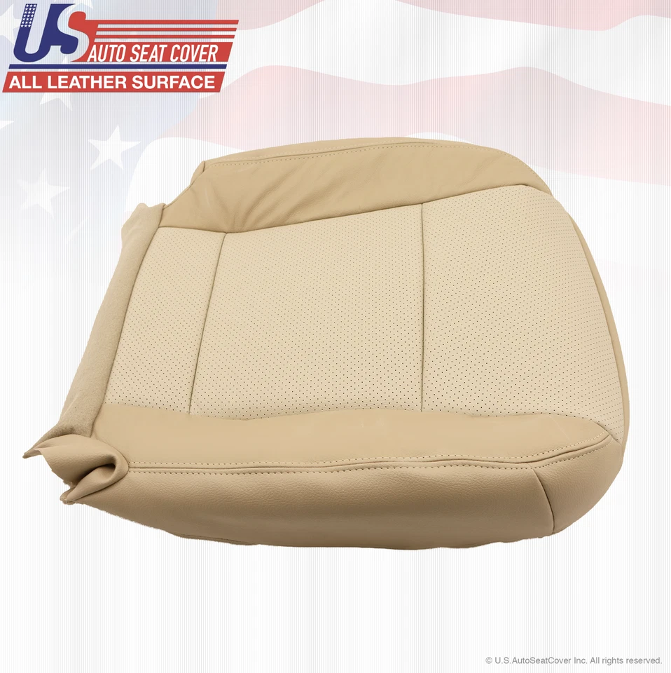 Mercury Mountaineer 2007 conductor parte inferior cubierta de asiento de cuero 2 tonos bronceado Foto 4 de 4