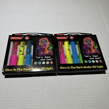 Pack Of 2 6 Pack Glow in the Dark Face Body Paint Glow Sticks 12 Markers