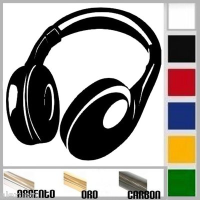 Sticker Autocollant Casque Audio HEADPHONES Style DJ - Motif Espace/prespaziato - Marque Ritrama - Italie