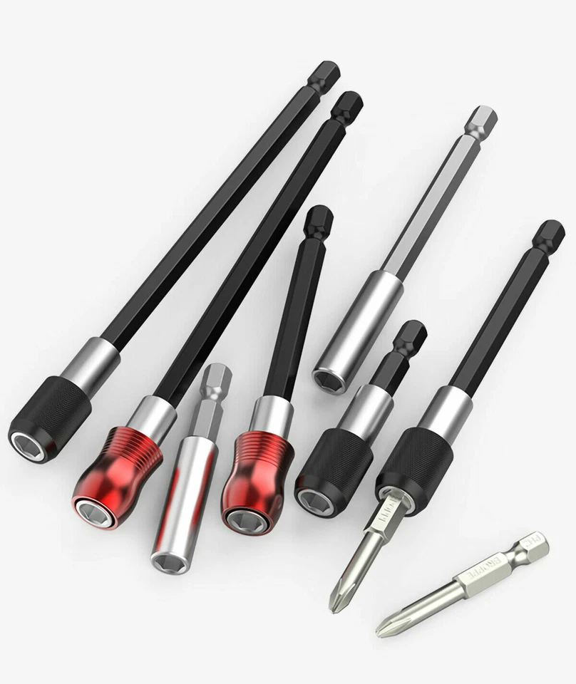 1/4" Magnetic Drill Extension Screwdriver Drive Bits Holder 60/100/150/200/250mm - Image 3 of 4