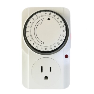 120v Analog Timer Single Outlet 24 Hour Grounded Lamp Grow light ...
