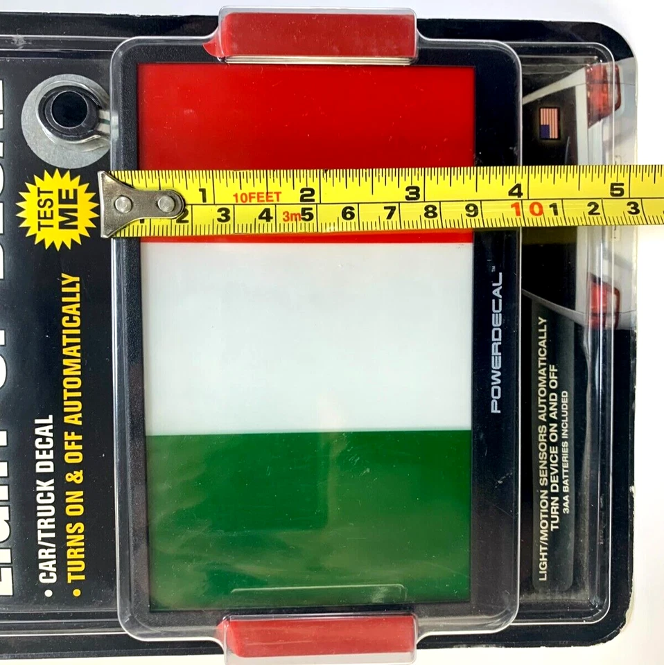 NUEVA Calcomanía Iluminada Bandera Italiana Powerdecal Retroiluminada LED Detección de Movimiento Calcomanía Automática Foto 4 de 4