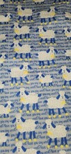 1 Yard White Sheep With Have You Any Wool Light Blue Background