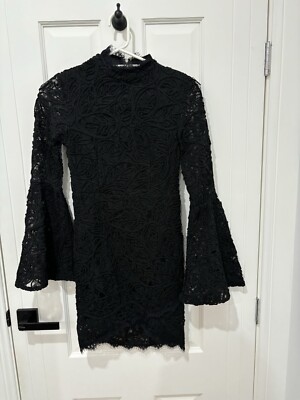 SNDYS. Black mini lace dress with bell sleeves - size XS | eBay UK SNDYS. Black mini lace dress with bell sleeves - size XS | eBay UK
