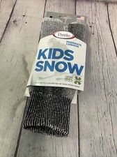 Thorlos Moderate Cushion Kids Snow Socks Size 13.5 White Black New With Tags