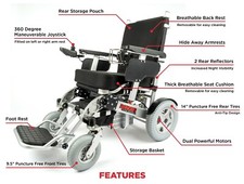 The Beast 23" Wide Seat All Terrain Heavy Duty Folding Motorized Wheelchair