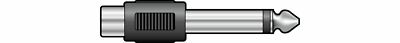 QTX Adapter 6,3 mm Mono Jack Stecker - Cinch Buchse