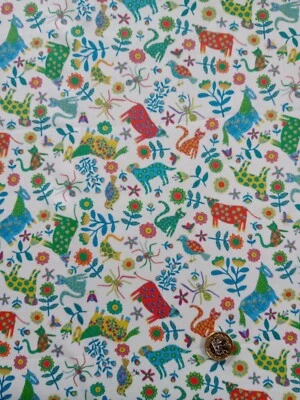 FOLK TAILS C - ANIMALS - Liberty Tana Lawn cotton approx 44 x 14 cm