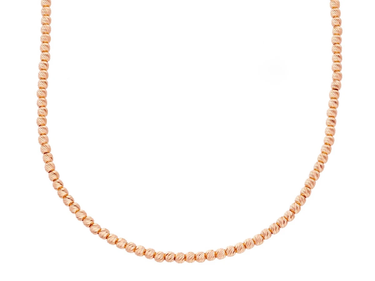 Collana catena maglia rolo unisex in oro rosa 50 cm | - La tua gi