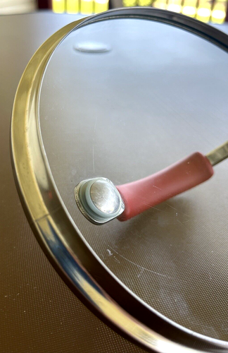 Rachel Ray, Red Handle Round Glass Lid for Pots or Pans, 6 3/4" o.d. #L54 - Picture 6 of 11
