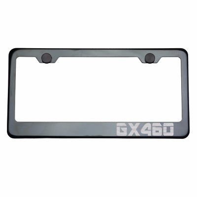 Titanium Gun Metal License Plate Frame GX460 Laser Etched Metal Screw Cap
