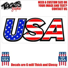 USA American Flag Patriotic Printed & Laminated Window Decal Sticker Car Truck