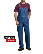 Dickies Mens Stonewashed Indigo Bib Overall. 44Wx32L