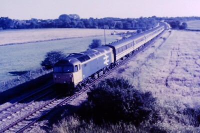 1990 British Rail BR Diesellok 47822 Plymouth-Sheffield Railway Slide Ref 2686
