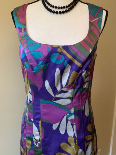 GUESS BY MARCAINO VINTAGE 90'S SILK MULTICOLOR DRESS SZ M/M Excellent Condition - Picture 2 of 9