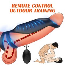 Vibrating Cock Ring Remote Male Extension Sleeve Girth Enhancer Enlarger Sex Toy