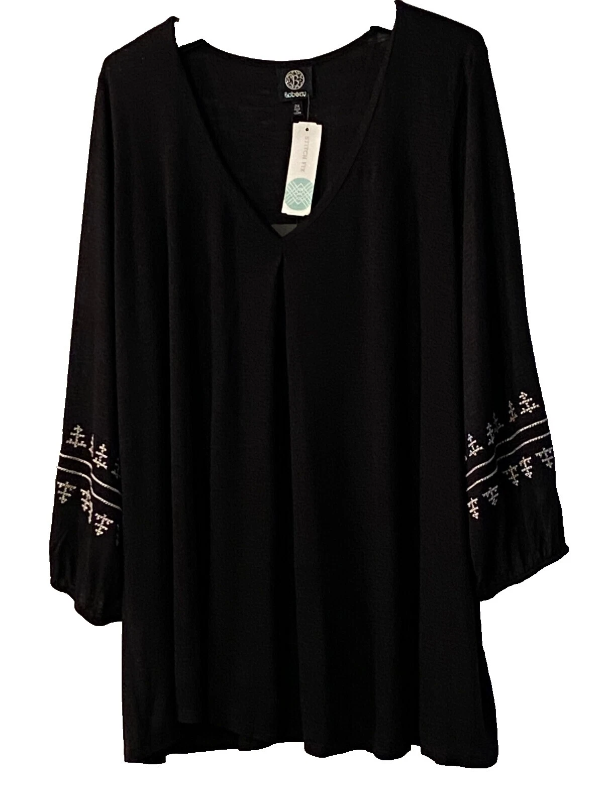 Embroidered Black Tops for Women