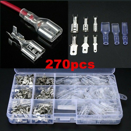 270tlg Terminales de Cable Surtido Caja Auto Coche Conector Eléctrico Plano Kit