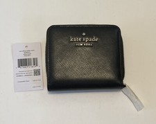 NWT Kate Spade Staci Small Zip Bifold Wallet Saffiano Leather Black