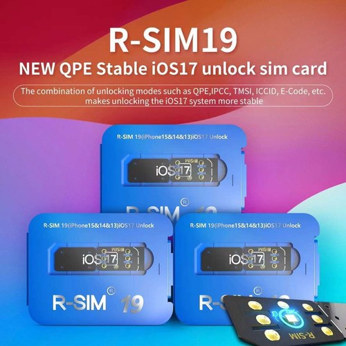 R-SIM 19 NEW QPE Stable IOS17 Unlock SIM Carte pour iPhone 15 14 Pro MAX 13 Pro - Photo 1/9