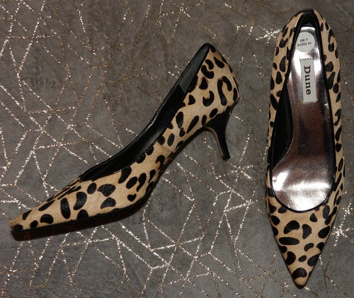 leopard print heels dune