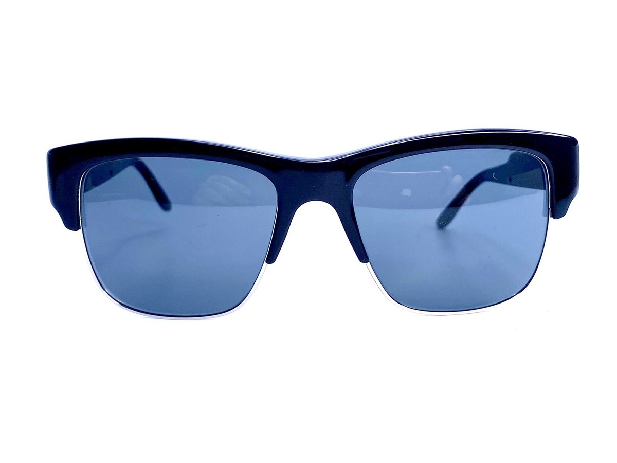 Stella McCartney Black Silver Oversize Sunglasses SM4044 2055/87
