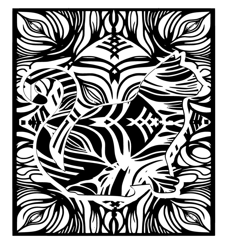 Cat Intricate Design Vinyl Decal Sticker For Home Glass Car Wall Decor Choice