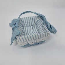Raffia Blue Easter Basket Farmhouse County - Stripes - Braided Handle
